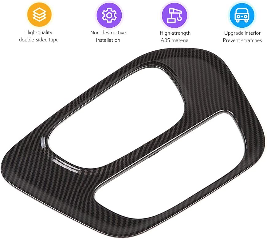 GZXinWei Carbon Fiber Gear Shift Box Panel for Dodge Challenger 2015-2020 2021 2022 2023 Cover Trim Interior Styling