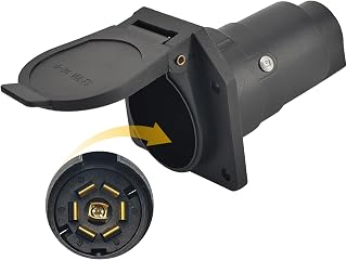 7 Pin Trailer Blade Connector Socket ,Vehicle Side Female End 7 Way Trailer Plug Socket Splice 6-24V for Trailer Tow Hitch Car RV Boat Truck