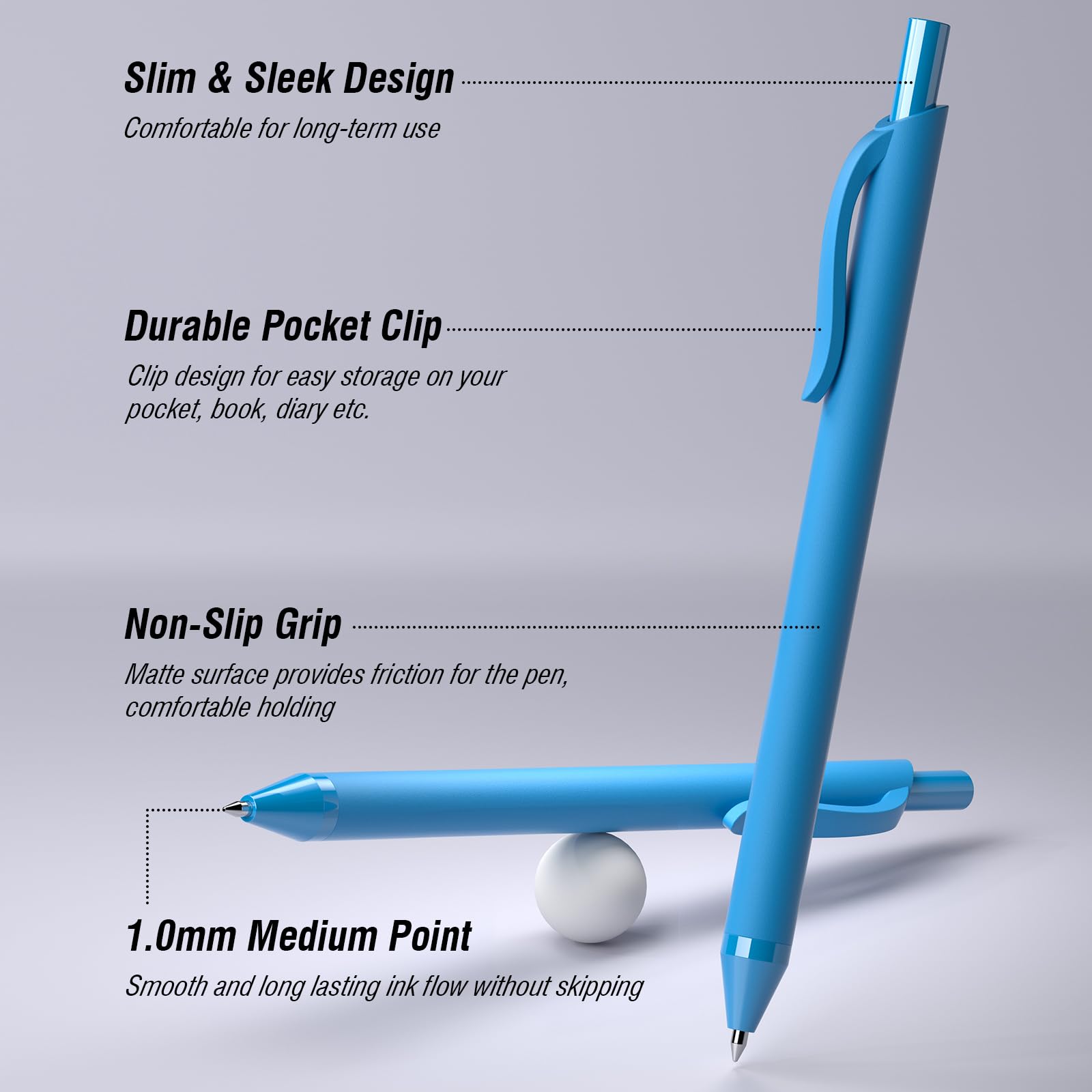 108 Pack Black Pens - Bulk Pens 1 0mm Medium Point Ballpoint Pens Smooth Writing No Bleed Retractable — view 2