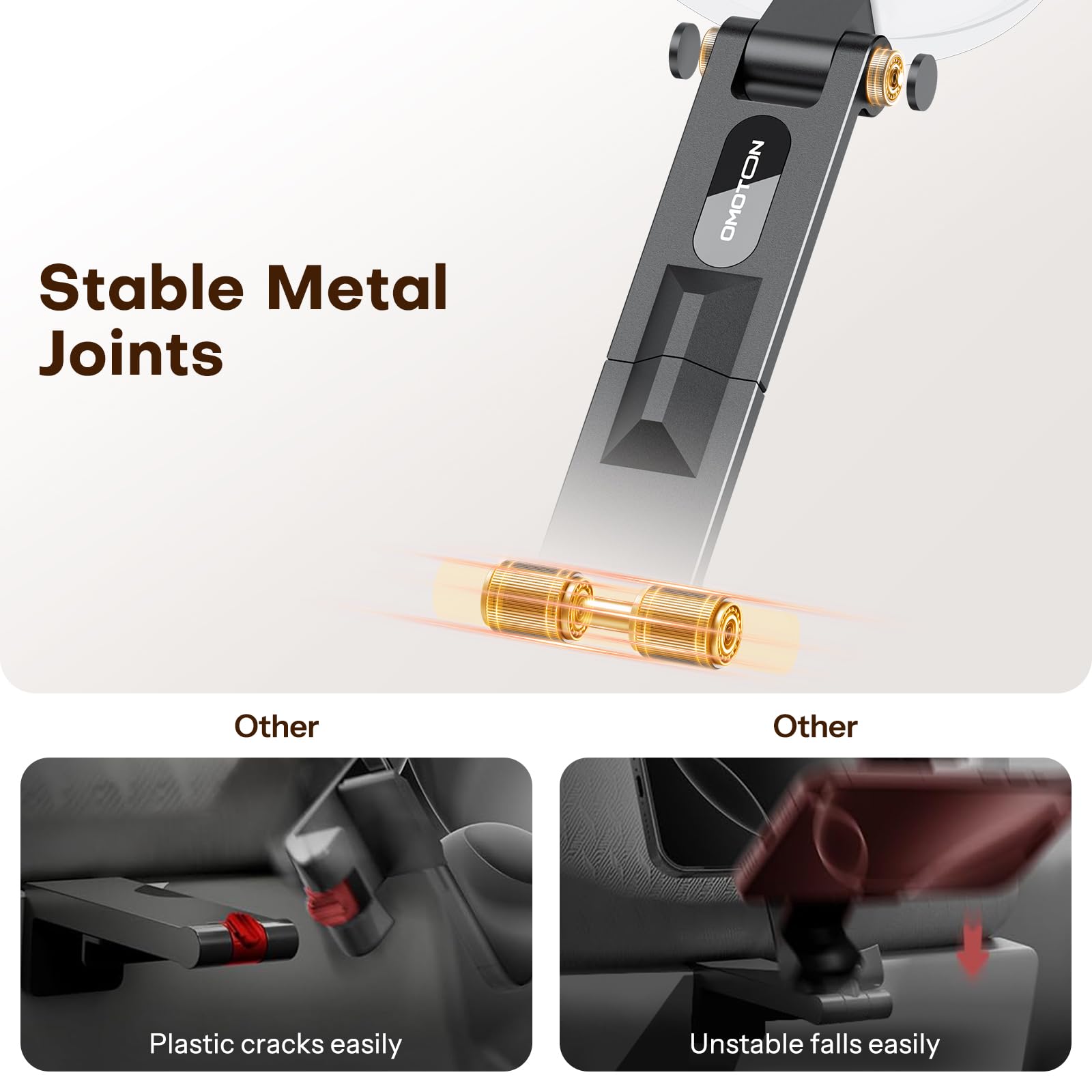 OMOTON TP02 Aluminium Trépied Magnétique pour Téléphone, Rotation à 360° Tripod pour MagSafe, Adapté au Salle de Sport, Vlog, Avion & Gadgets de Voyage, pour iPhone 17/16/15/14 Pro Max Air, Noir