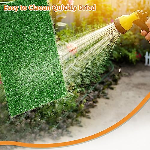 Image of LOOBANI Dog Grass Pee Pads, Artificial Dog Grass Pads for Potty Tray, Fake Grass for Dogs to Pee On, Outdoor Indoor Pee Grass for Dog Potty(59*59 inch)