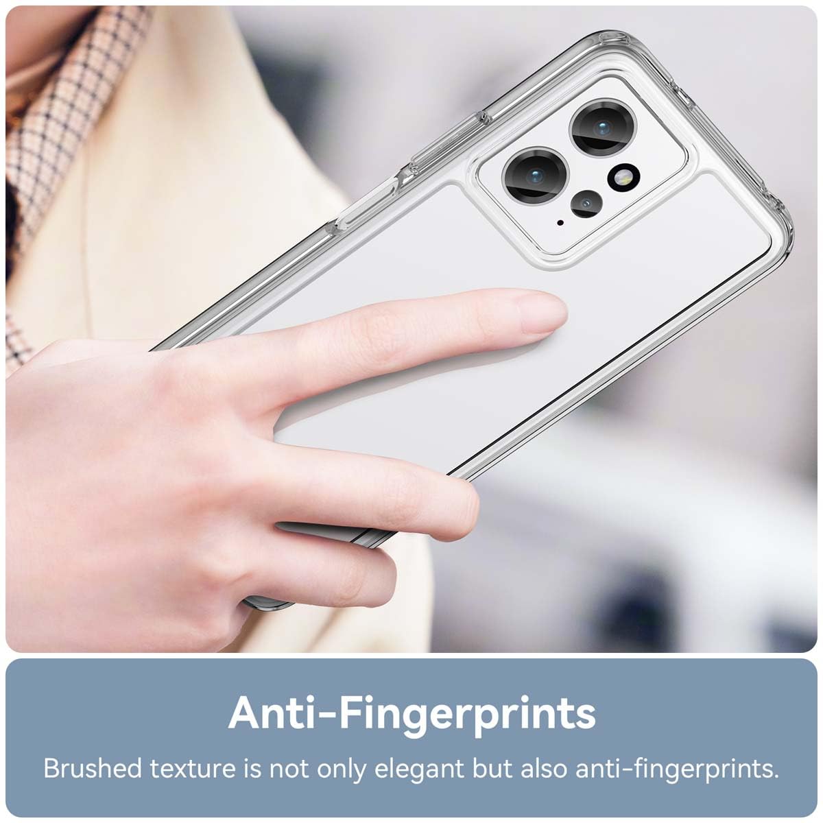 GOKEN Cover per Xiaomi Redmi Note 12 4G, Trasparente 360 Gradi Custodia con Pellicola Protettiva Integrata Rugged Case, TPU Silicone Bumper + PC Retro Rigido, Trasparente
