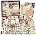 Produktbild Vintage Scrapbook Zubehör Set, Zoyomax 345 Stück Ästhetische Bullet Journal Zubehör mit A6 Raster Notizbuch, Retro Scrapbooking Aufkleber Papier Dekoration, DIY Geschenk für Mädchen Damen
