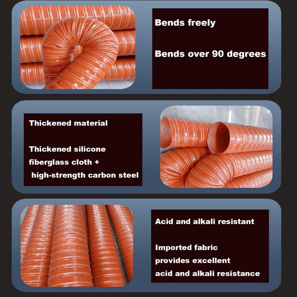Conduit d'air en Silicone Rouge Flexible, Longueur 0,5-1 M, ID 40 Mm, Tuyau D'échappement À Haute Chaleur, Conduit De Refroidissement De Frein pour Voiture, Système d'air De Garage,1m
