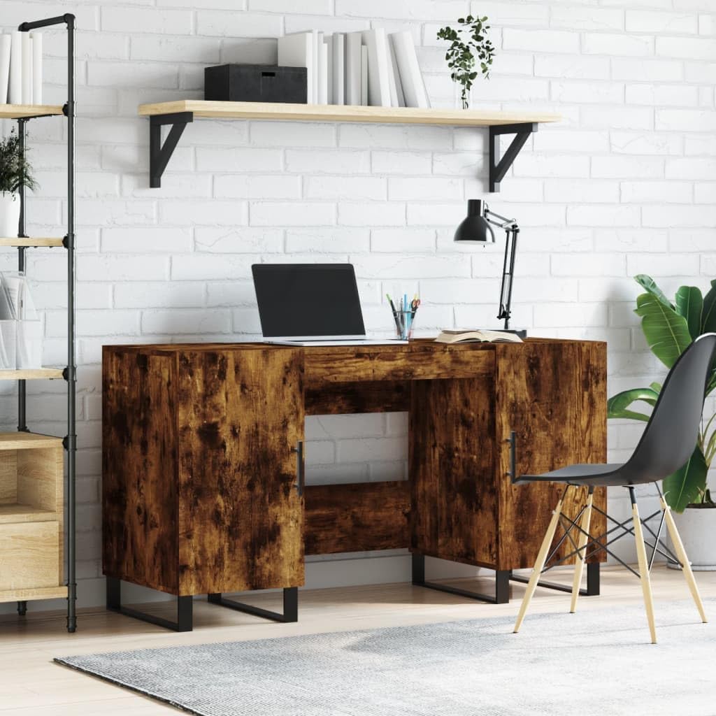 Schreibtisch R uchereiche 140x50x75 cm Holzwerkstoff TischComputertischB rotischf r ArbeitszimmerSchlafzimmerWohnzimmer R uchereiche M829K577