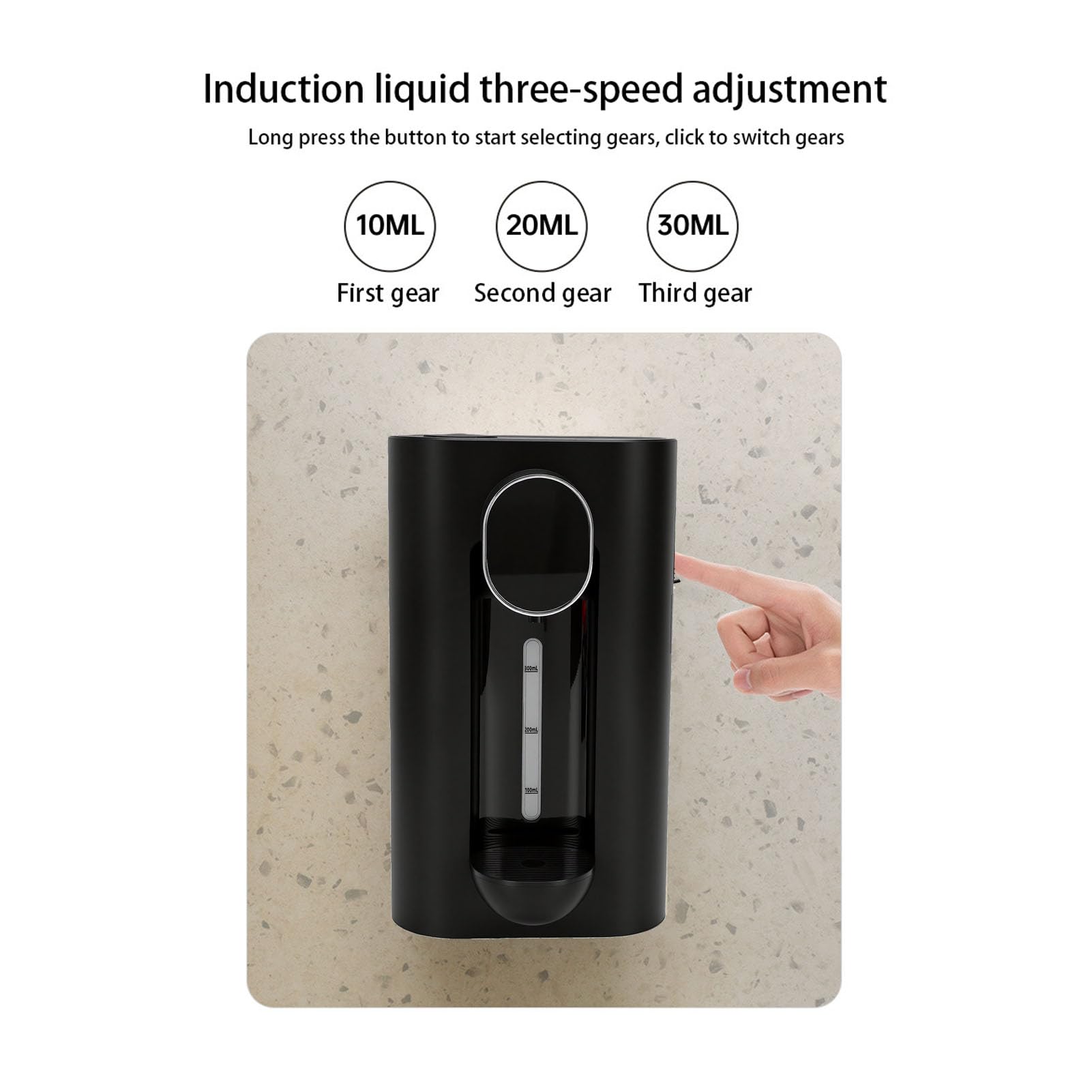 Dispenser Automatico Per Collutorio Di Parete 540 Ml, Schermo LED Con 3 Modalità, 2 Tazze Magnetiche, Dosaggio Senza Tocco, Accessorio Igiene Orale Per Bagno (Nera)