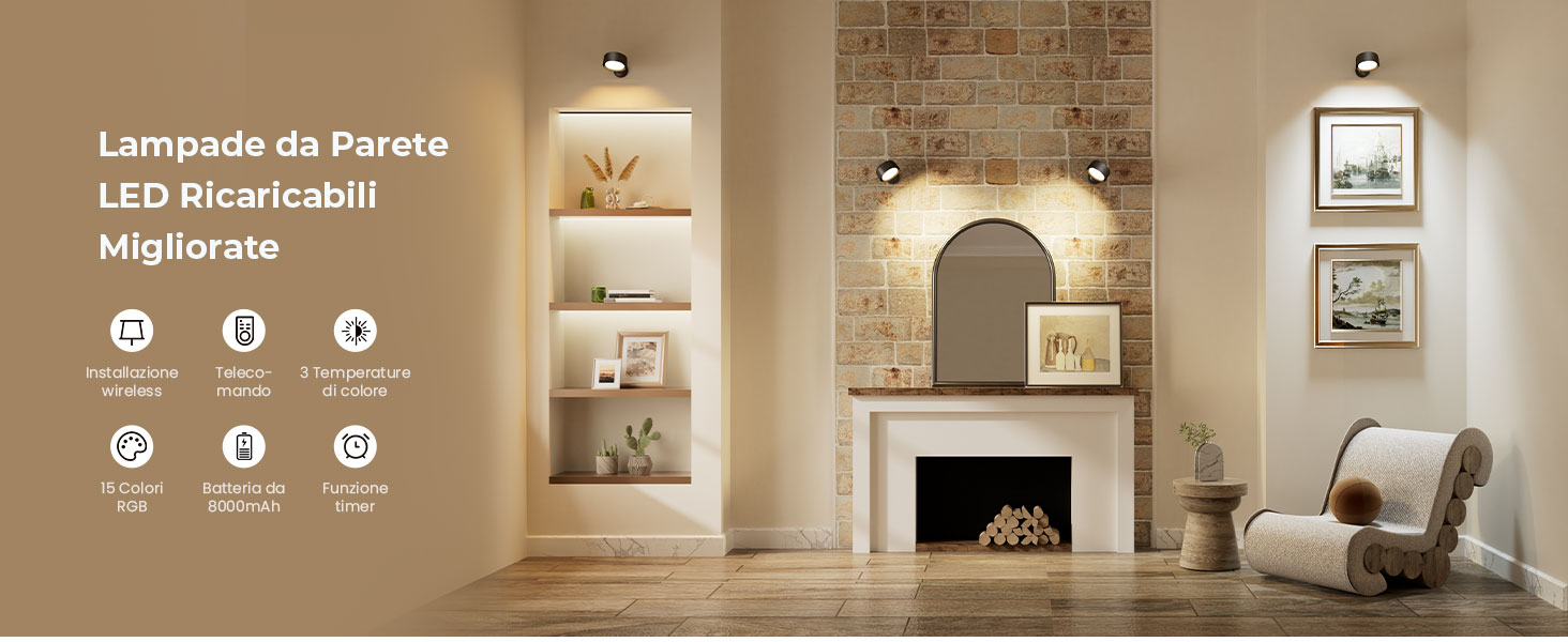Strisce Led a Batteria Ricaricabili con Telecomando e Adesive