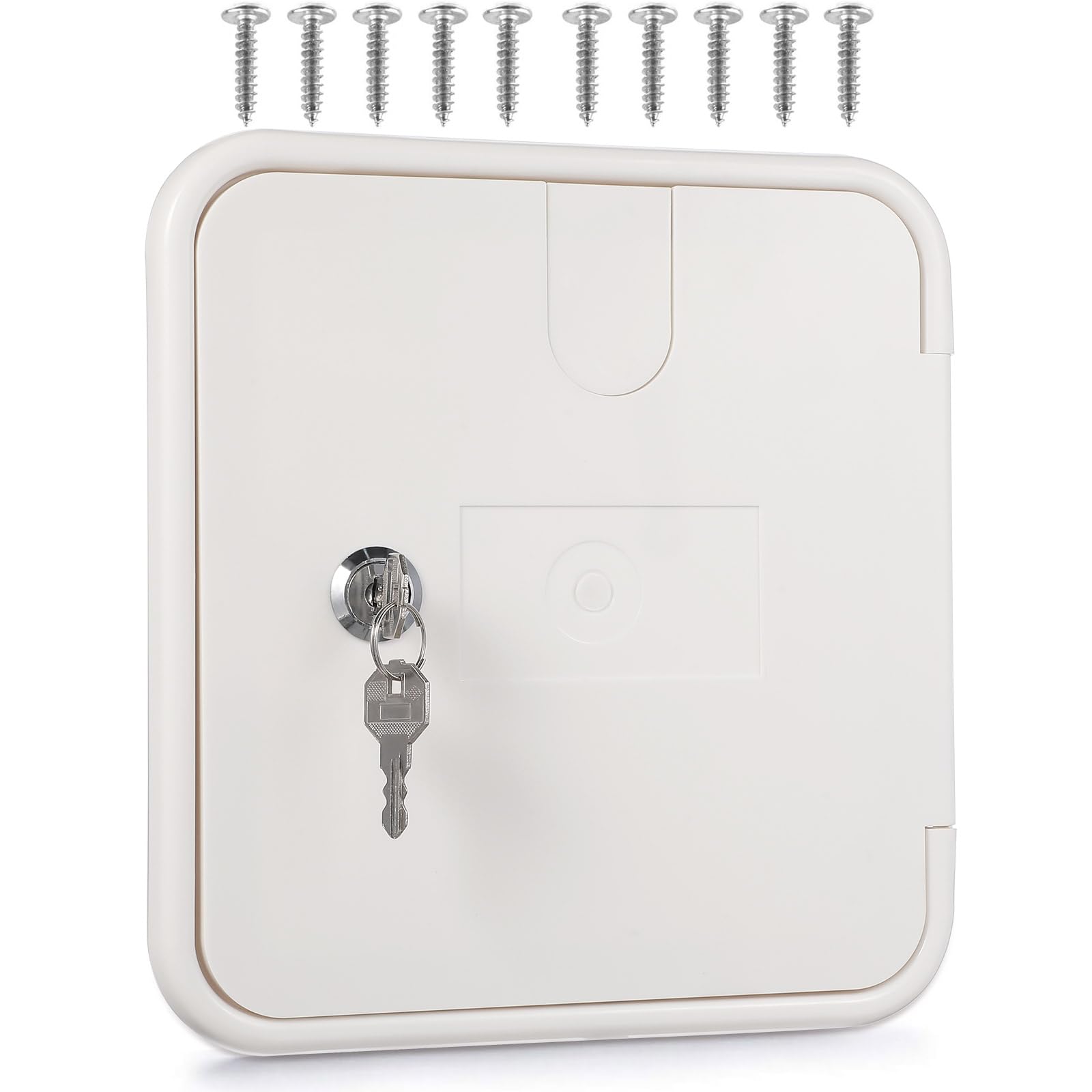 MAGICLULU Sportello Elettrico per Camper in ABS Bianco con Viti, Resistente per Uso Esterno, Accessorio Elegante per Modifiche e Manutenzione RV