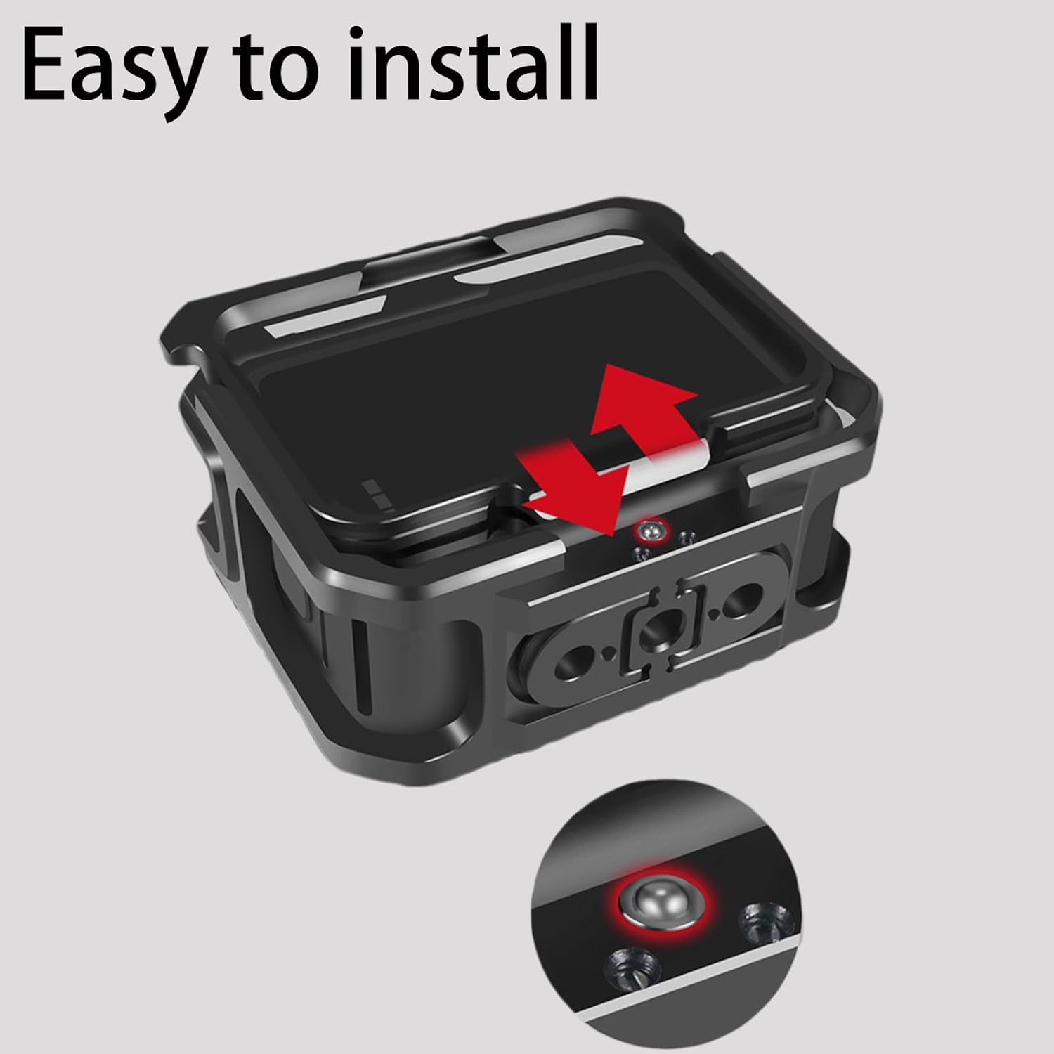 Aluminium Protective Case for GoPro Hero 13/12/11/10/9, Durable Hard Frame Cases Protector, Strong Metal Housing Frame Video Cage with Magnetic Fingers and Sliding Cover - Image 5