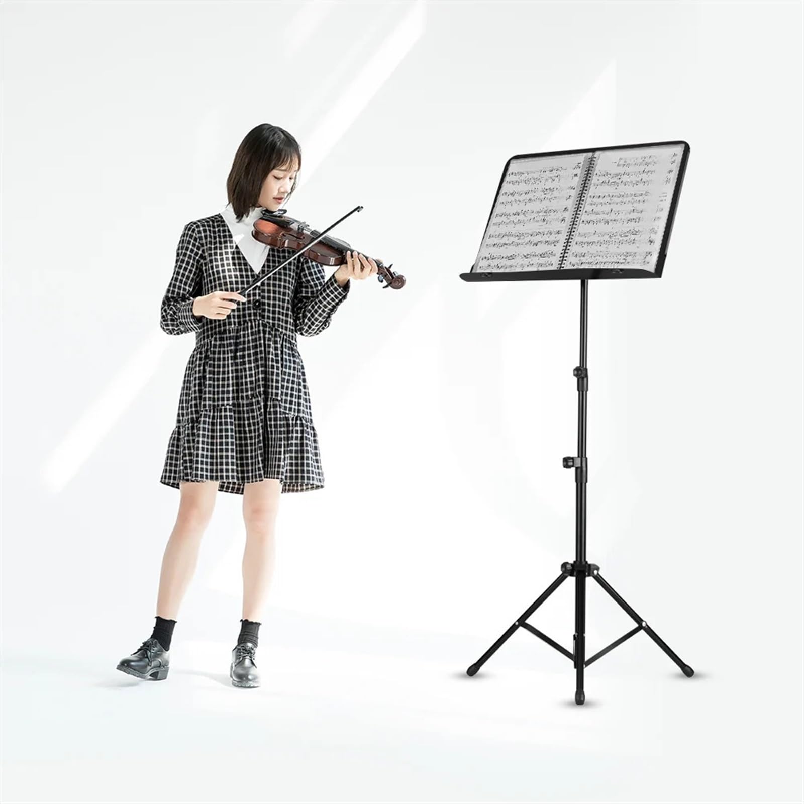 Supporto for spartiti Pieghevoli, Supporto for treppiede in Lega di Alluminio, Supporto for spartiti Pieghevole for Chitarra, Violino, Pianoforte per Instrumentalauffuhrungen(Black)