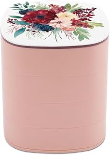 DuduYH Bouquet of Colorful Flowers Jewelry Boxes for Women, Earring Holder Organizer Rotating Jewelry Organizer for Necklaces Bracelets Ring
