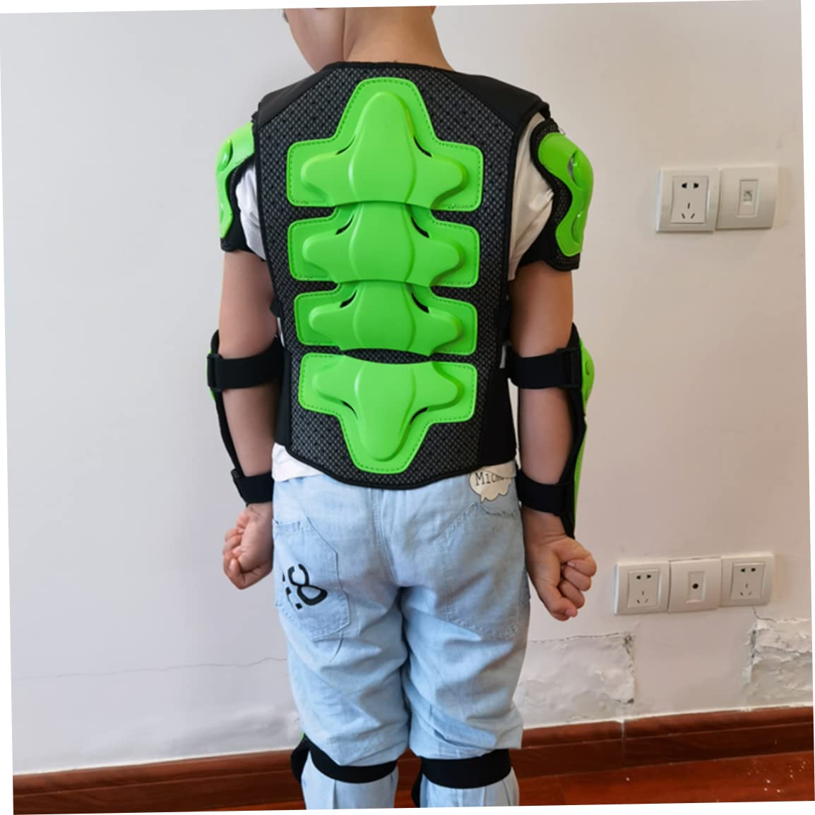 Gilet de Protection Enfants 5-13 Ans avec Genouillères et Coudières, Accessoires Skateboard Vert
