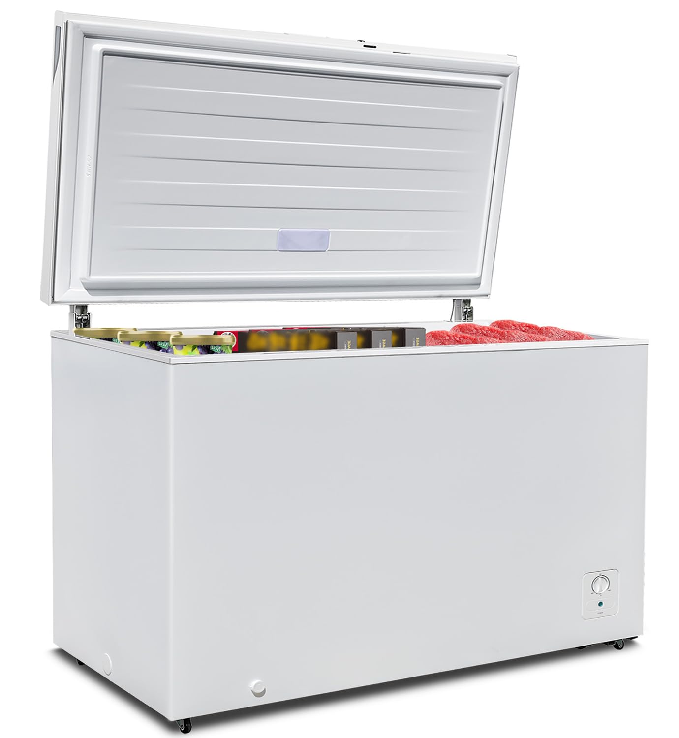 Smad Deep Chest Freezer 14.0 Cu. Ft. Large Freezer With Lock And 3 Removable Baskets, 4 Wheels, Adjustable Thermostat, Low Noise, Garage Ready For Home, Kitchen, White | Fridge.com