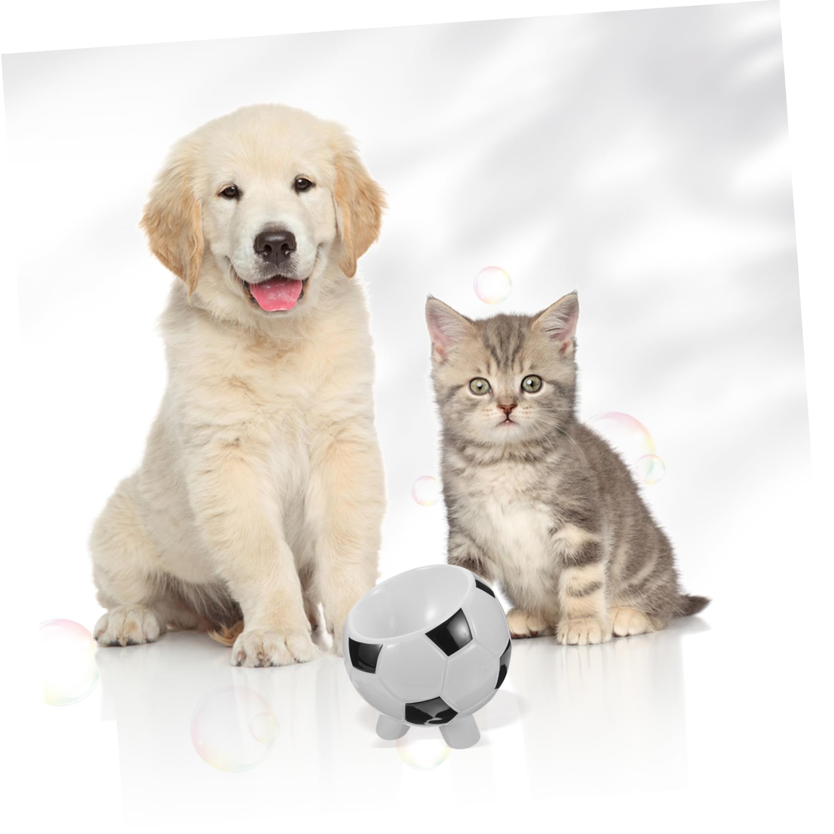 Ciotola per Animali a Tema Calcio in Ceramica per Cane e Gatto | Base Ampia, Finitura Liscia, Facile da Lavare, Adatta a Pappa e Acqua per Cuccioli