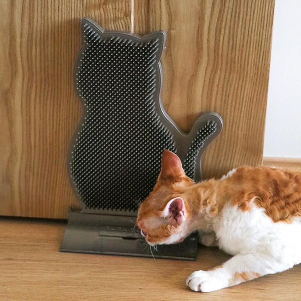 Cat Self Grooming Comb Brush with Catnip Wall Corner Groomer Brush Cats Face Scratchers for Indoor Dogs Fur pets