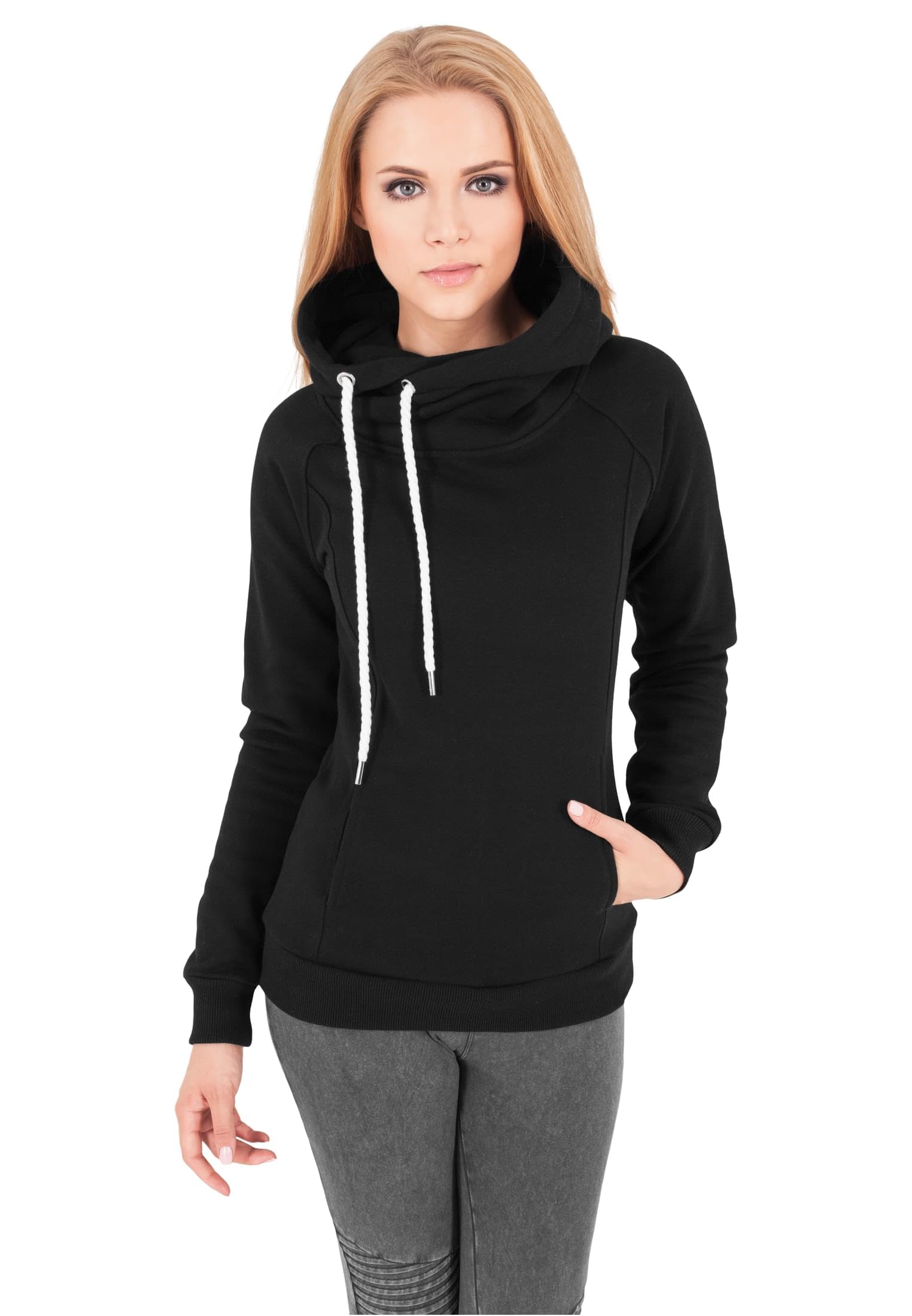 Urban Classics Damen Ladies Raglan High Neck Hoody
