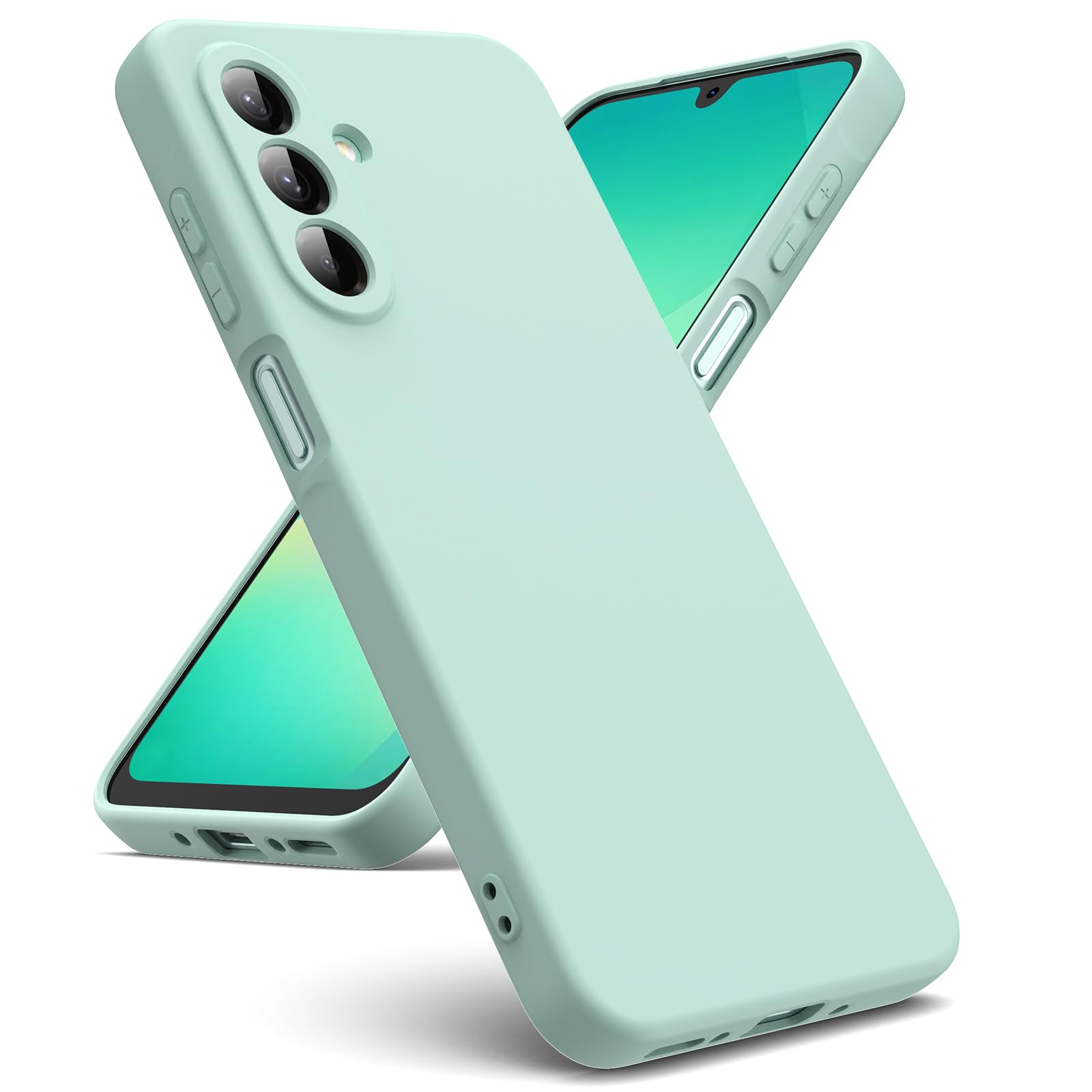 Oududianzi - Cover Compatibile con Samsung Galaxy A26 5G [Silicone Liquido] [Interno in Microfibra] Gomma Gel di Silicone Liquida Antiurto Custodia Cover A26 5G - Menta
