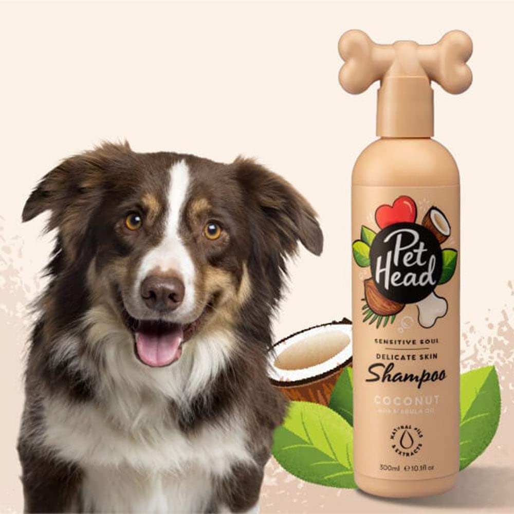 Pet Head Sensitive Soul Shampoing pour Chien | Parfum de Noix de Coco | Shampoing pour Peaux sensibles | Toilettage Professionnel | Naturel | Formule Douce pour Chiots | 300ml