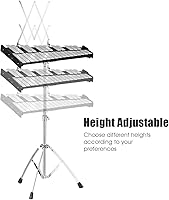 Vista 7 de Giantex Kit de Campanas de Percusión Glockenspiel de 30 Notas, Xilófono con Marco de Altura Ajustable, Atril Musical, Almohadilla de Práctica de 20