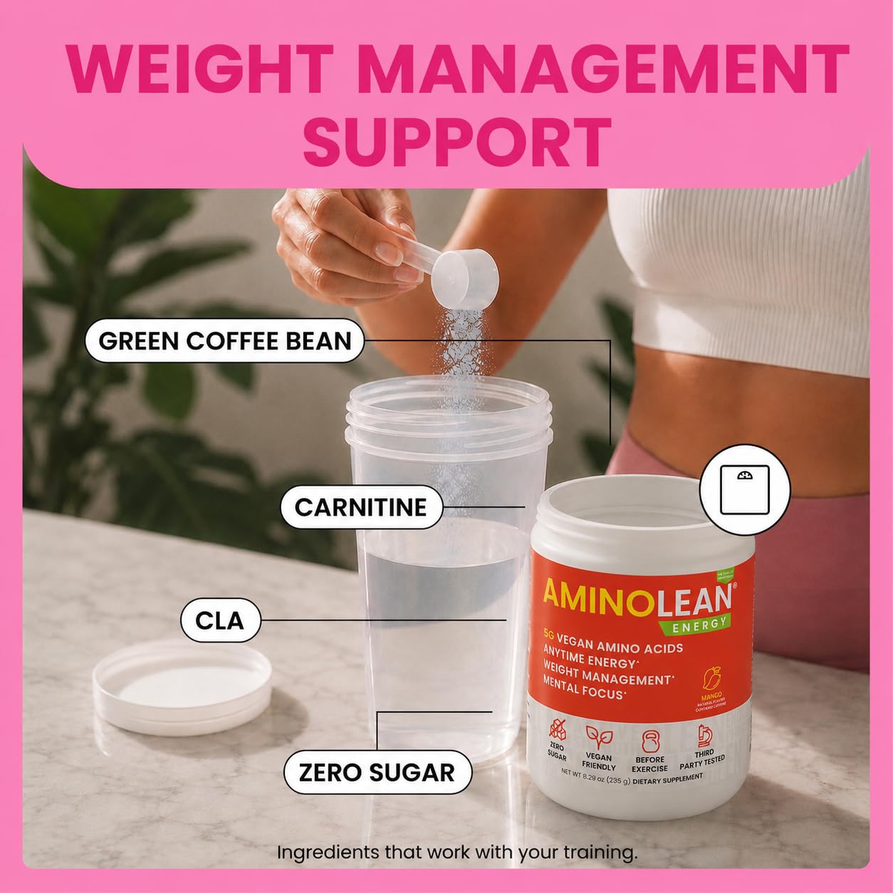 AminoLean Natural Pre Workout Powder - Amino Energy with Vegan Amino Acids — Amazon image 5