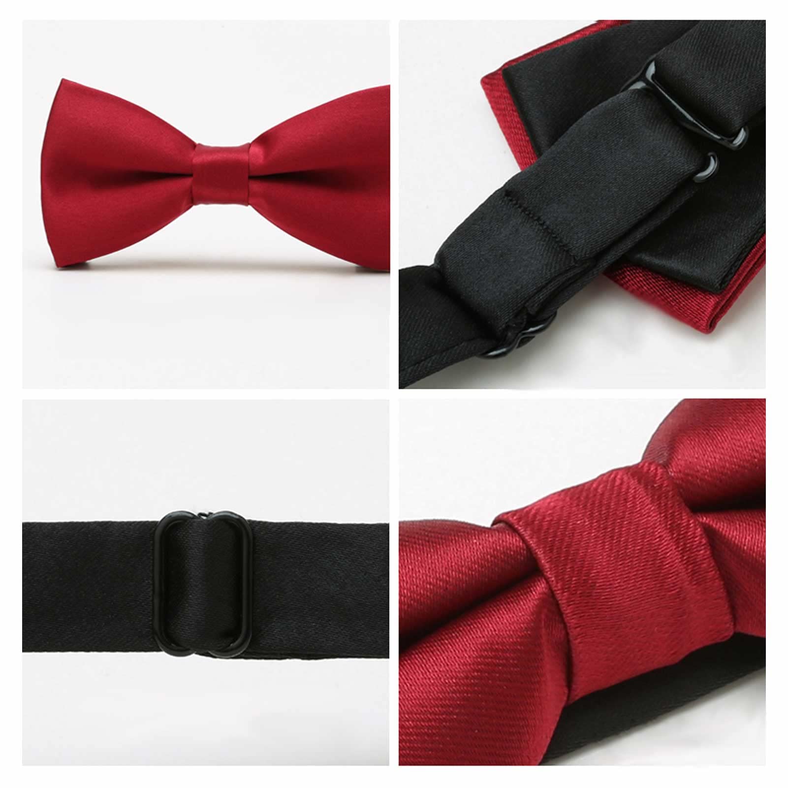 Niños Pajarita 10 * 5cm Poliéster Clásico Lazo Ajustable en Color Liso con Cierre de Gancho Elástico Fancy Pajaritas Lisas para Fiesta de Boda/Casual/Formal/Ocasiones de Negocios