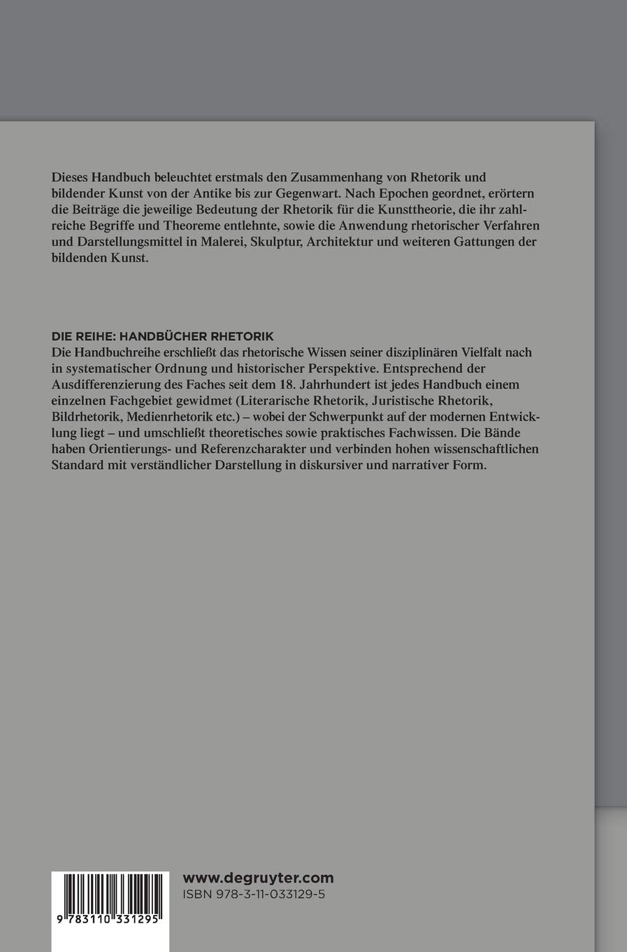 Handbuch Rhetorik der Bildenden Künste (Handbücher Rhetorik, 2, Band 2)