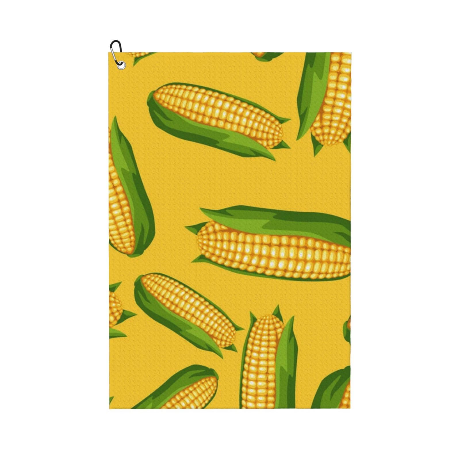 Hnnkloy Fresh Ripe Corn Cobs Pattern, 16x24 in Portable Waffle Golf Towels with Carabiner Clip for Golf Bag