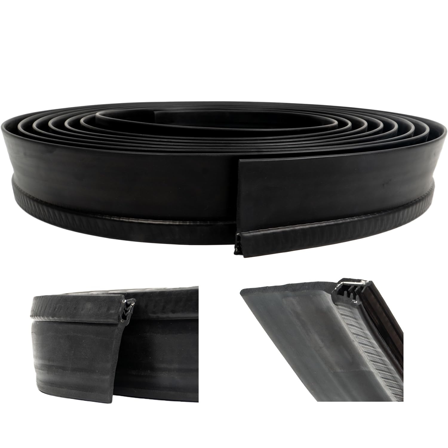 Holdia 018-546 Clip Seal with 2" Wiper for RV Camper Door Window Channel (25 Ft) RV Slide Out Clip Rubber Weather Stripping