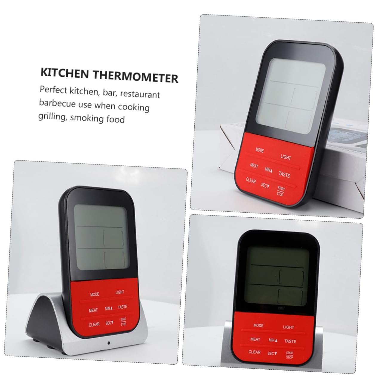 TOPBATHY Termómetro Inalámbrico para Carne y Cocina Pantalla LED y Diseño Único para Asar y Fumar