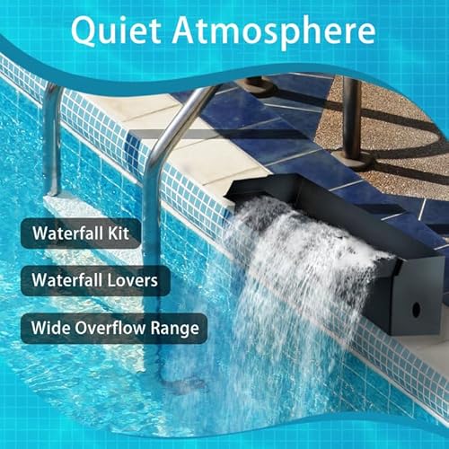 Teich Wasserfall für Gartenteich, 20cm Edelstahl Teichwasserfall Set Garten Teich Brunnen 304 Edelstahl 35W (2000 L/H) mit Wasserfall Deko Garten Teich Wasserspiel Patio Terrasse Außenteich (31CM)