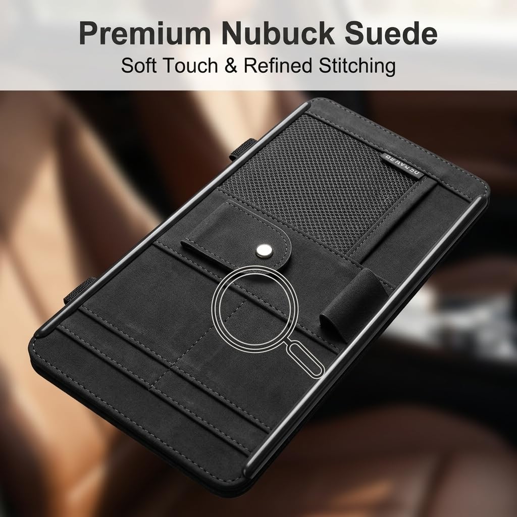 Organizador de visera de gamuza para Escalade Yukon con respaldo de ABS y