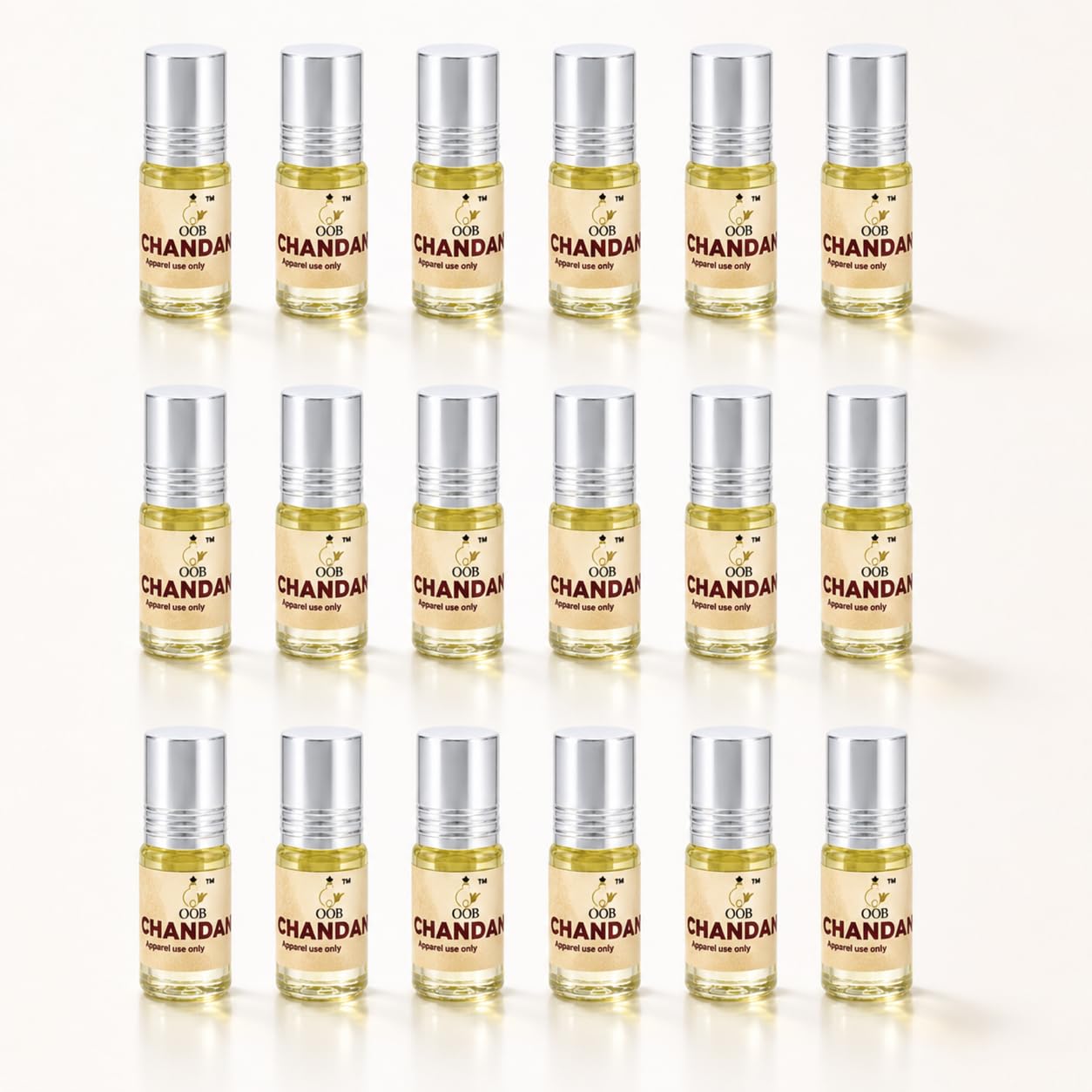 OOB Chandan Attar - Pack of 18 Vials (2.5ml each) | Traditional Indian Sandalwood Fragrance Oil | Alcohol-Free, Long Lasting Perfume for Pooja, Meditation & Daily Wear | Concentrated Ittar-image-13