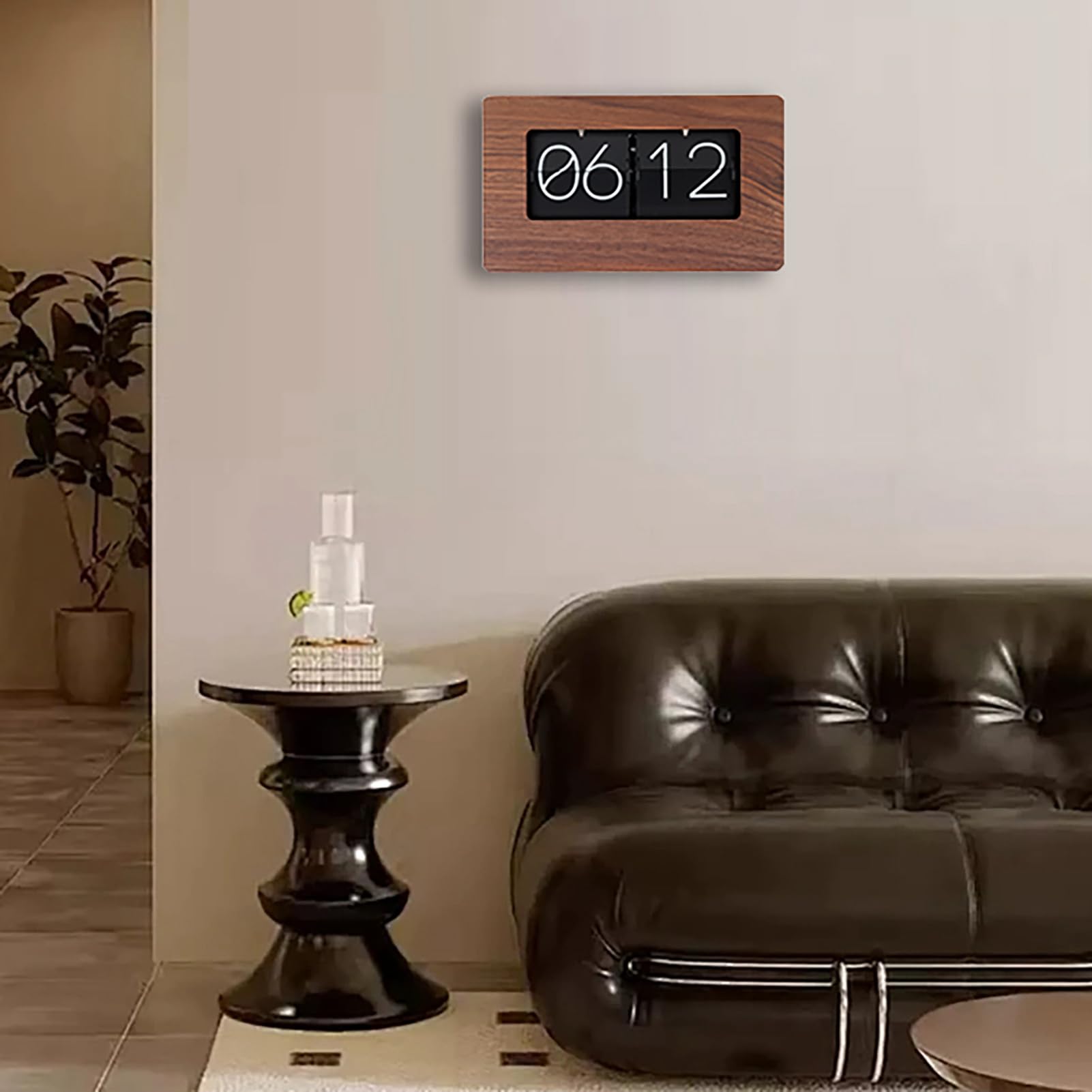 Zegar na Biurko z klapką w Stylu Retro, Cicha Praca w Formacie 24-godzinnym Zegar z klapką w Stylu Vintage, Stołowy z funkcją Automatycznego Obracania z Dużymi Białymi Cyframi Projekt z