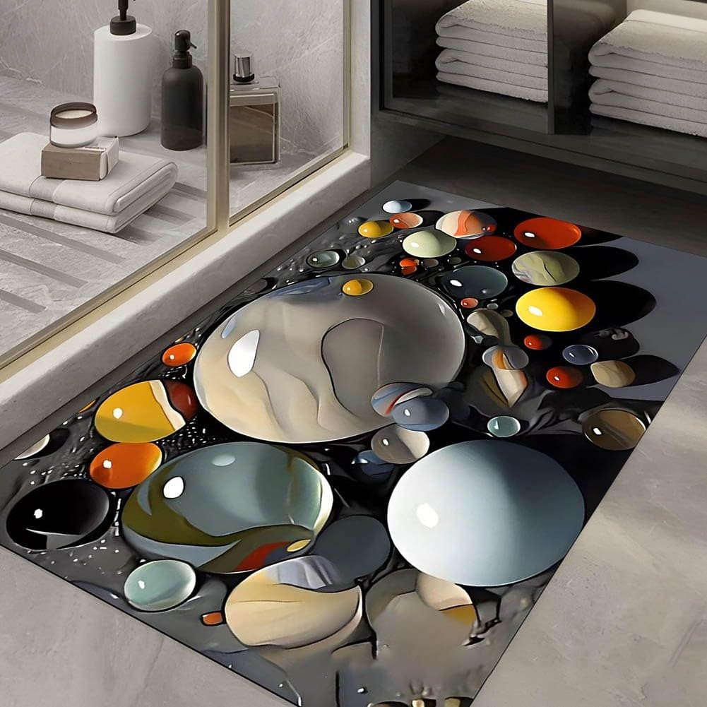 Tapete de baño suave de tierra de diatomeas, tapete de ducha de secado rápido con respaldo antideslizante, lavable a máquina, absorbente, tapete de entrada, para baño y cocina, resistente al agua (50