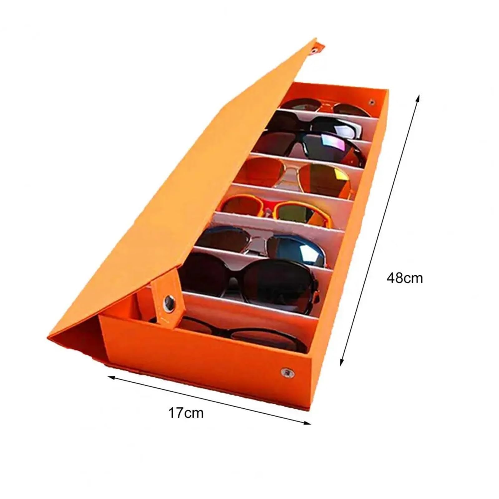 Organizador Para Gafas De Sol Organizador de gafas de 8 rejillas, caja de almacenamiento de gafas con carcasa dura, soporte de almacenamiento de gafas de sol de tela Oxford, caja de exhibición de cris