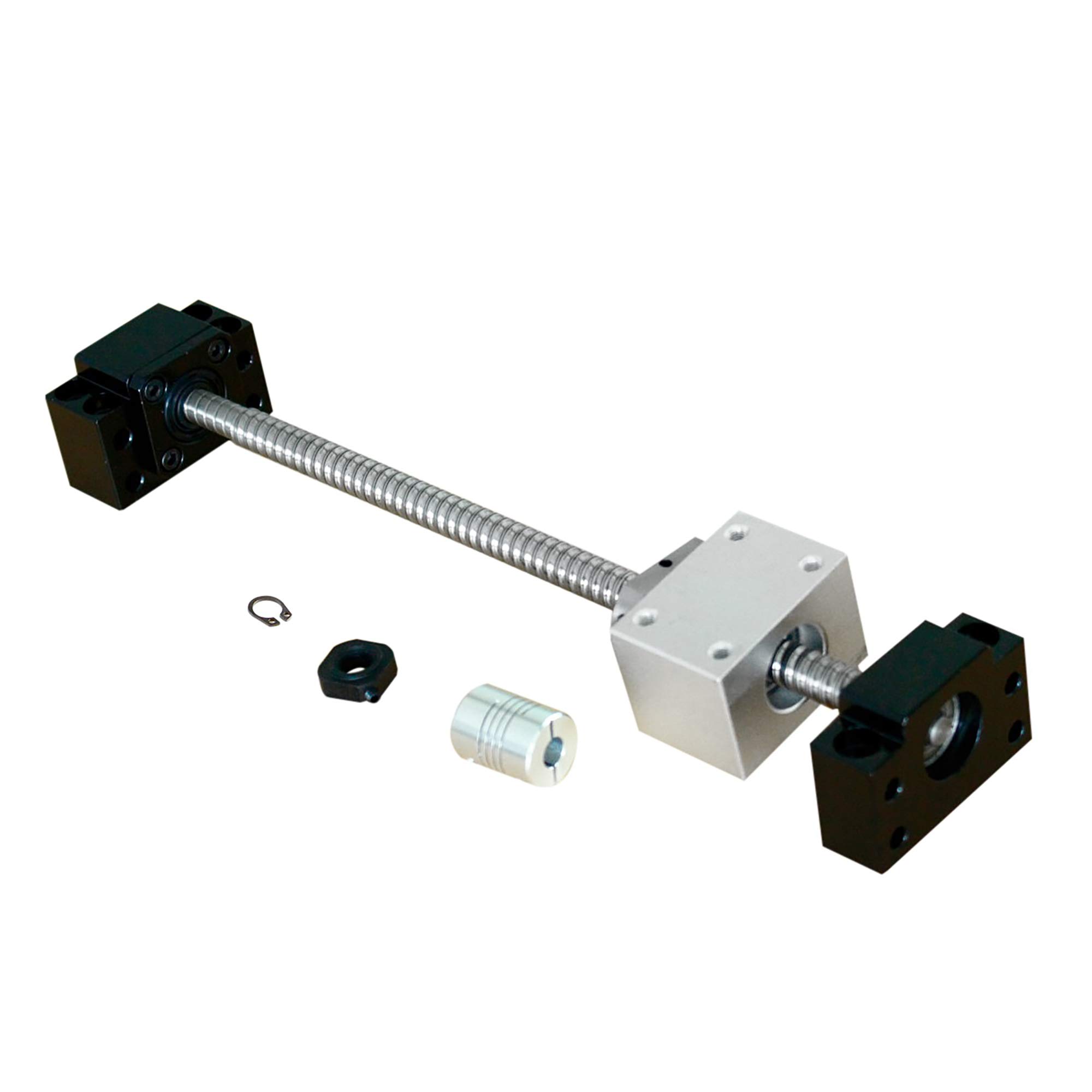 CHUANGNENG SFU1204 250mm Ball Screw kit, with Metal Deflector Ballscrew nut BK/BF10 End Supports Ball NUT HOUSINGS 1pcs Coupler with end Machining