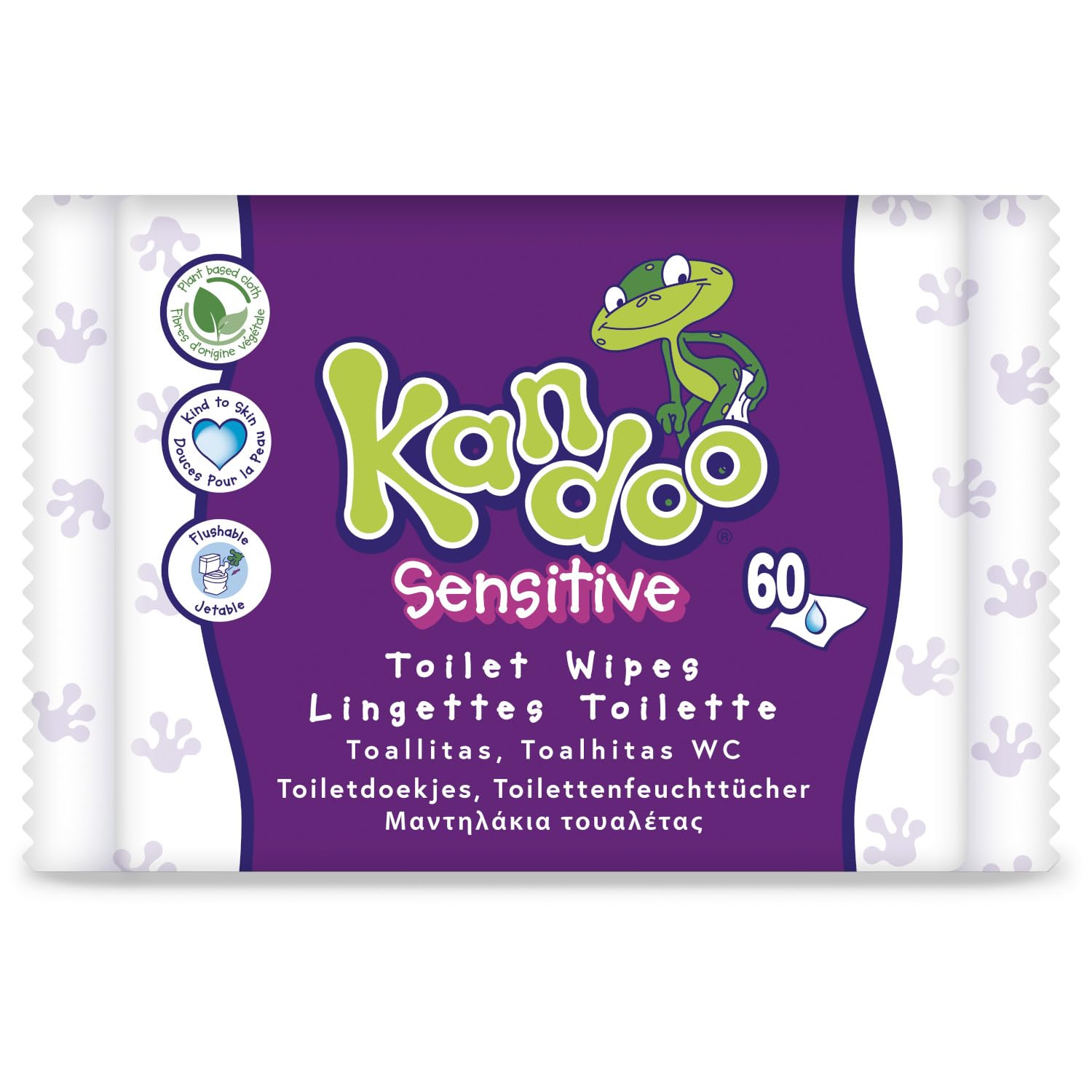 Kandoo Sensitive Flushable Moist Toilet Wipes, 12 x 60 Wipes ( Total 720 ), Biodegradable, Wet Toilet Tissues for Toddlers, Fragrance Free for Sensitive Skin, Multipack