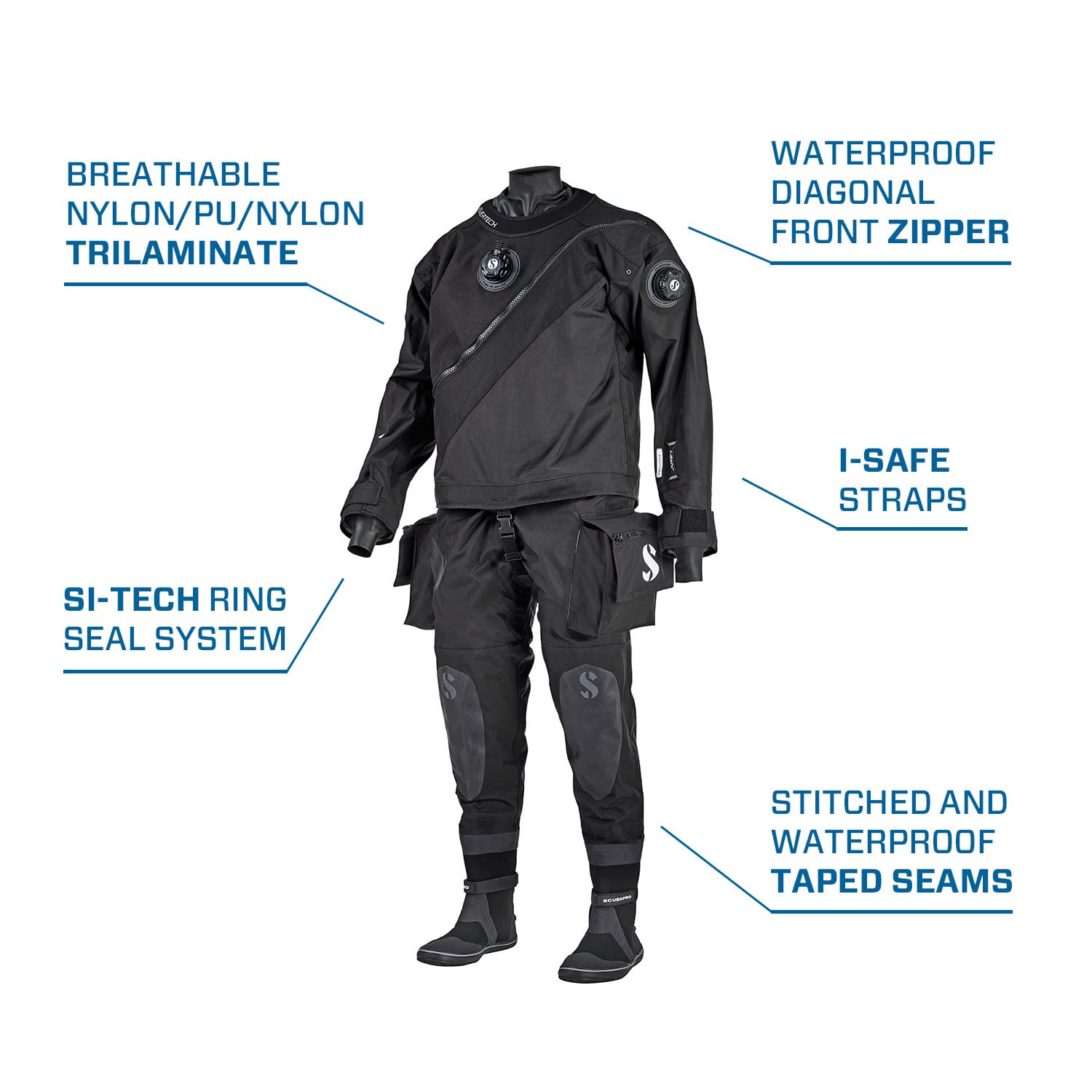Scubapro Evertech Dry - Mono Impermeable Transpirable para Hombre
