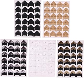 SEWACC 20 Folhas De Papel Adesivos De Canto Cantos De Fotos Acessórios Adesivos De Montagem De Fotos Adesivos De Canto Vintage DIY Cantos De Fotos Acessórios De Álbum De Fotos Acessórios