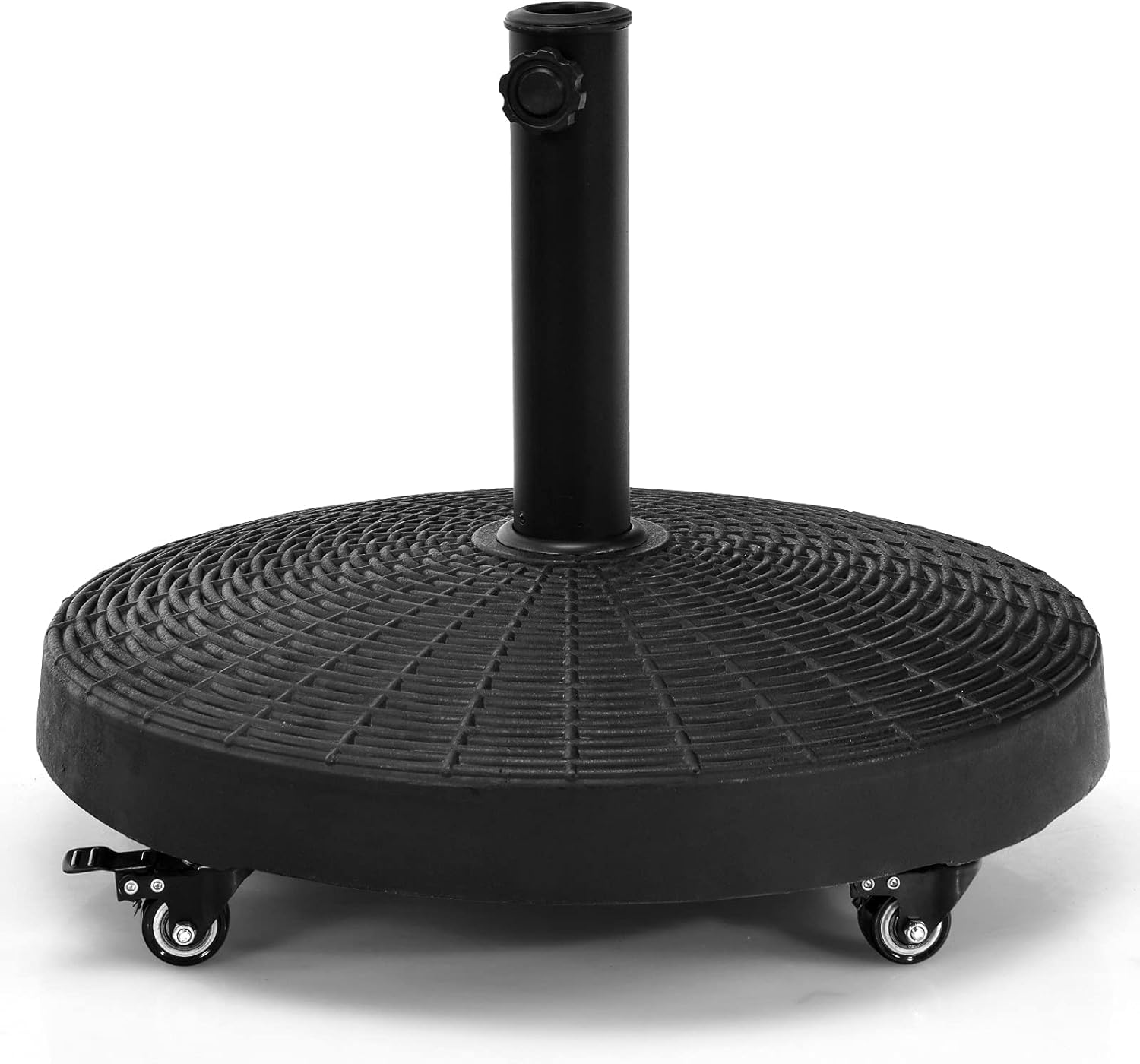GOPLUS Pied de Parasol avec roulettes Flexibles en Résine, Support de Parasol Mobile Extérieur, Convient pour Poteaux de Parasol de Φ 38/48 MM,pour Jardin, Terrasse, Plage