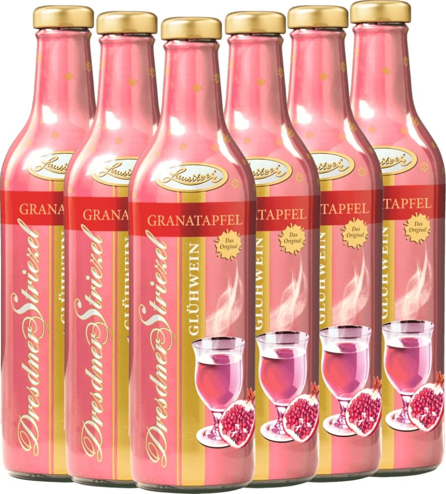 6x Vorteils-Weinpaket Dresdner Striezel Glühwein Granatapfel - Lausitzer