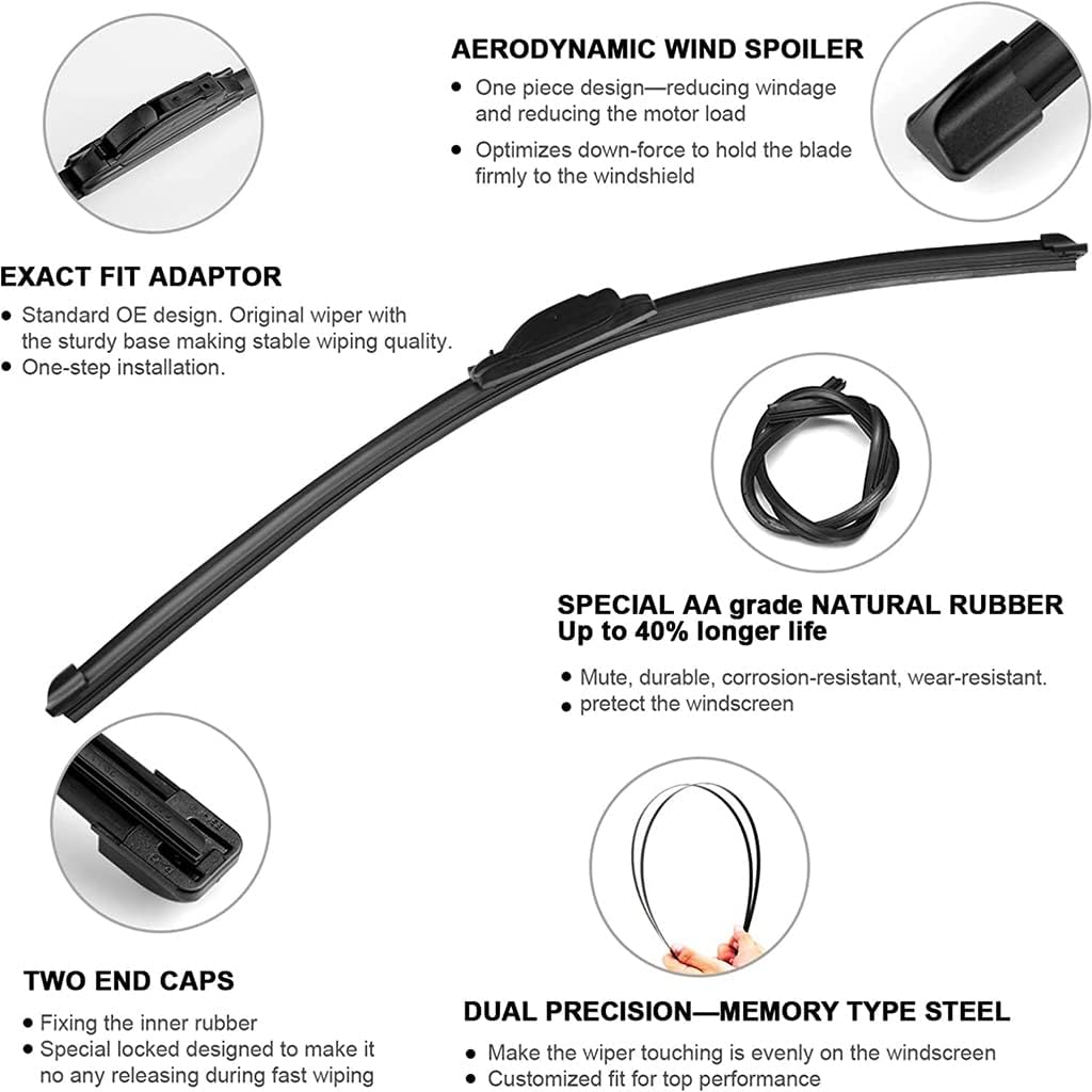 Coche Limpiaparabrisas para Range Rover Sport 2013-2015 Juego de escobillas limpiaparabrisas delanteras Cepillos for parabrisas