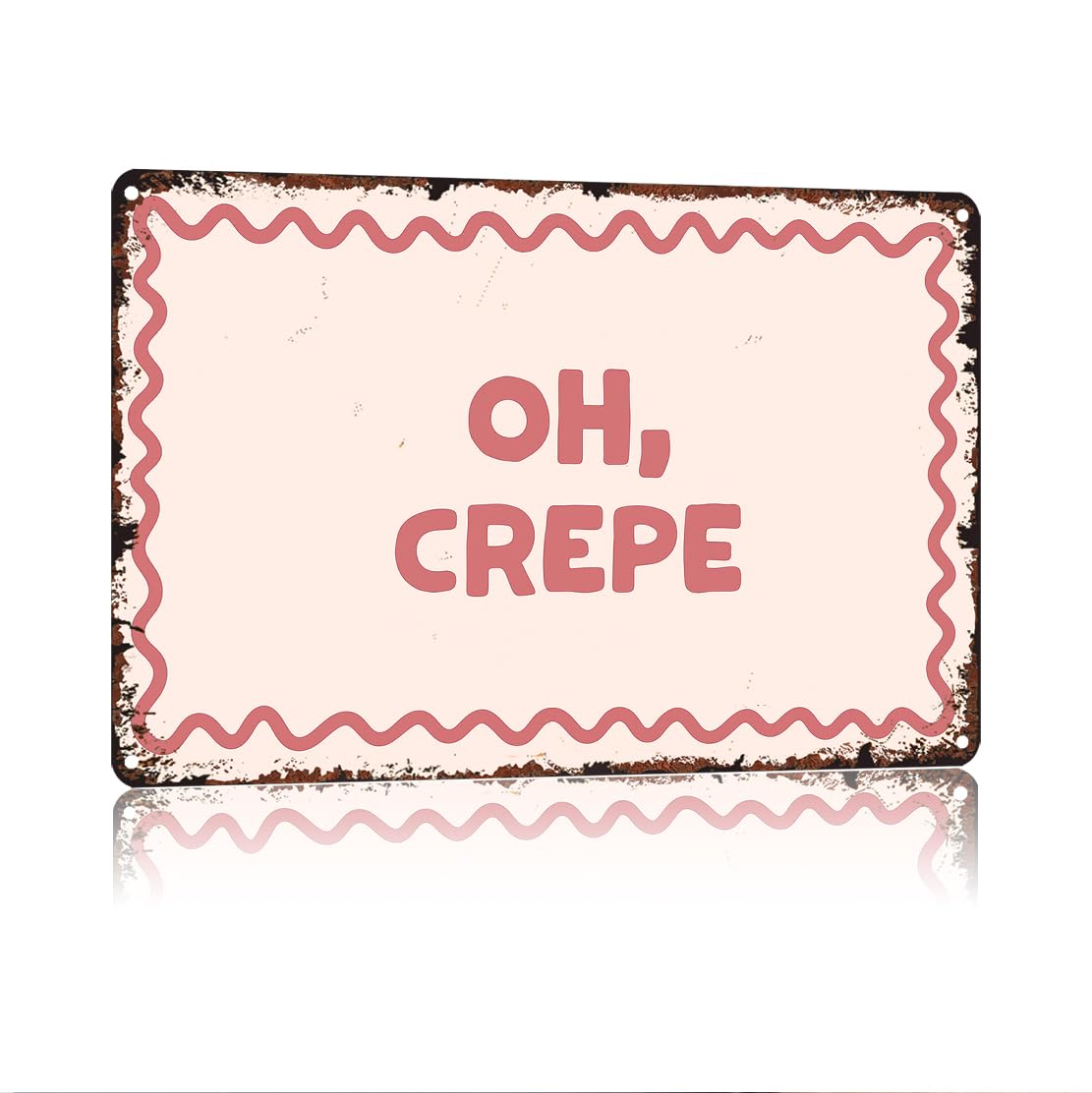 peiyeety Oh, Crepe Funny 8x12 Inch Aluminum Vintage Metal Tin Signs-For Living Room Kitchen Bedroom Patio Porch Men'S Nest Wall Decor