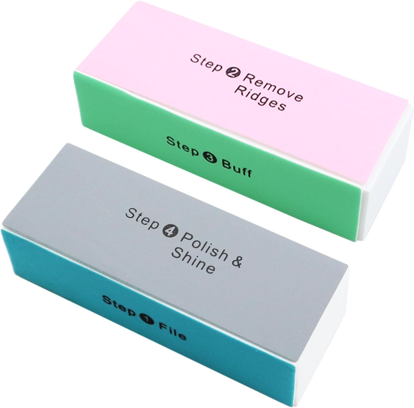 2Pcs 4-Sided Nail Buffer, Professional Nail Buffer Block, Manicure Sanding File for Natural Nails Acrylic Nail Polishing Nails