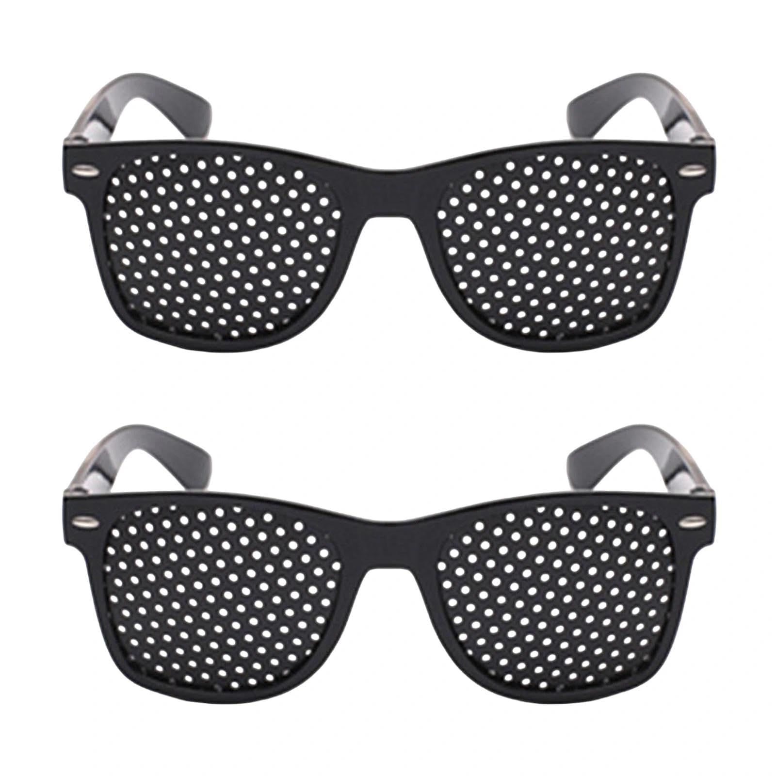 AXNKDH 2Pcs Pinhole Glasses Anti-fatigue Grid Glasses Foldable Temples Unisex Eye Training Vision Relaxation Strengthen Children Adult Use