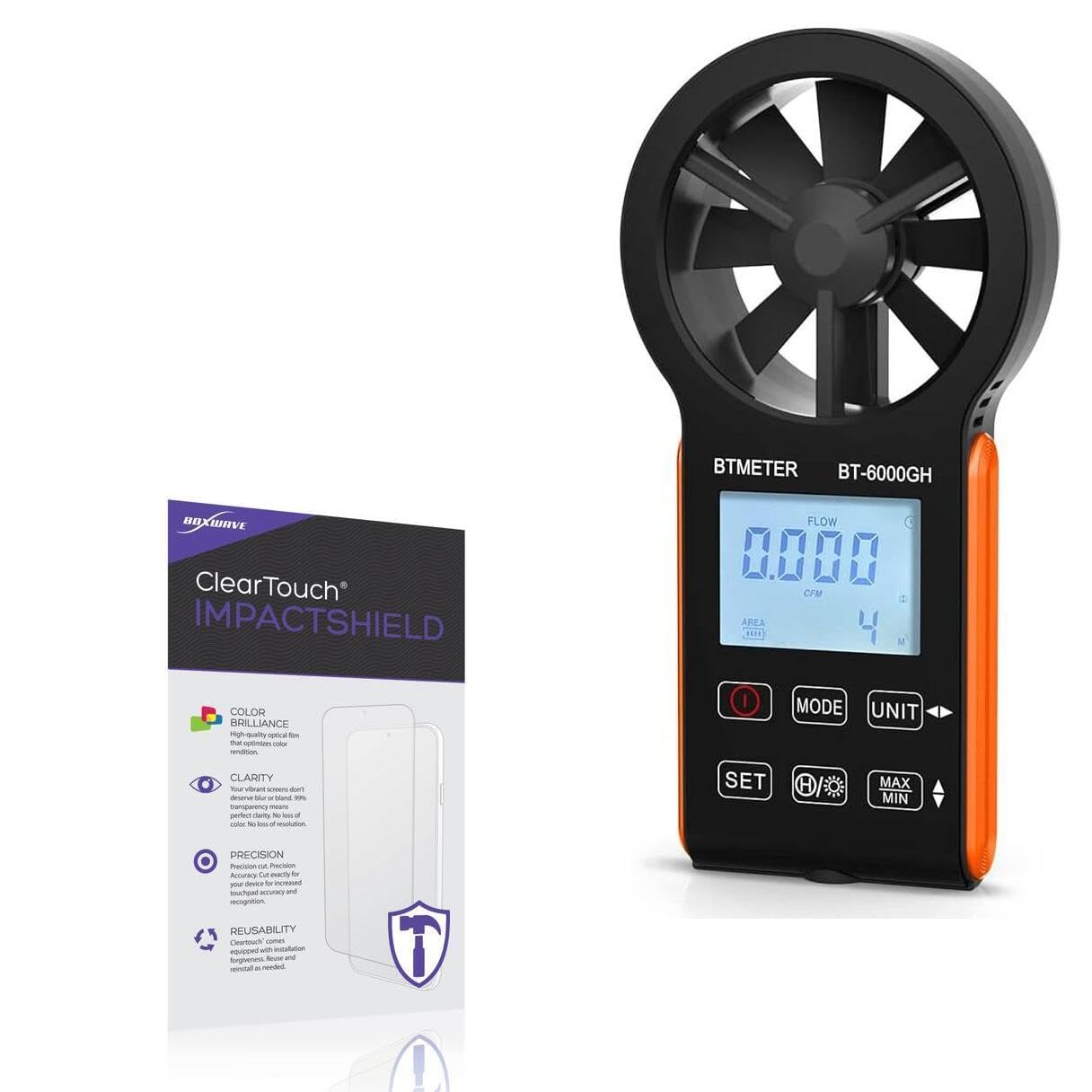 BoxWave Screen Protector Compatible with BTMETER Anemometer (BT-6000GH CFM Meter) - ClearTouch ImpactShield (2-Pack), Impenetrable Screen Protector Flexible Film