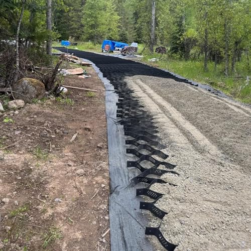 Kiesgitter Kiesmatten Kieswaben Geogitter zur Unterstützung der Gehwegbasis für Auffahrten/Gartenwege, flexibles HDPE-Kiesstabilisierungspad zur Erweiterung, Gehwegpflaster für steile Hänge/Carports(5
