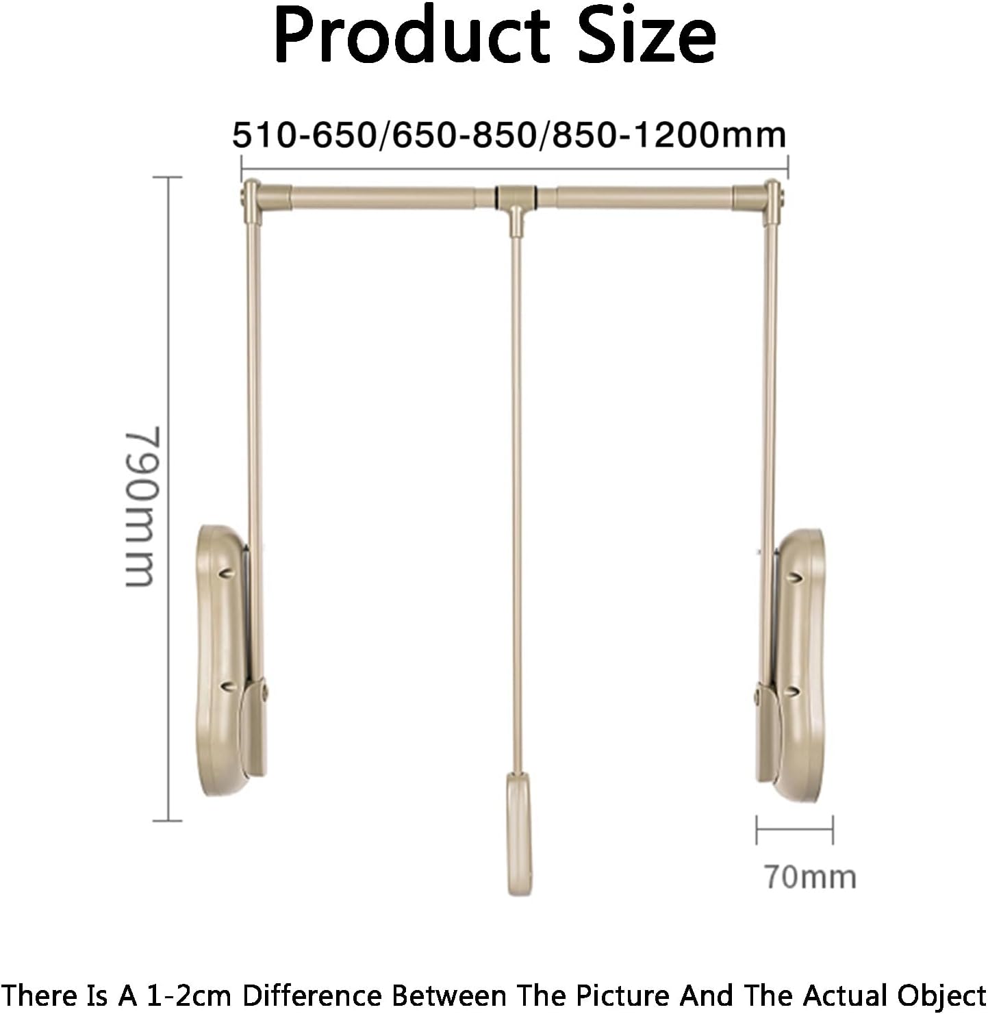 Amazon｜プルダウンクローゼットロッド、アルミ合金伸縮式洋服ハンガー、ダブルクッション付きワードローブリフト、耐荷重15kg(Color  1,930-1250mm)｜ハンガーラック オンライン通販 プルダウンクローゼットロッド、ダブルクッションリフトロッド、調節可能なアルミ合金製洋服ハンガー、店舗ワードローブバルコニー用(Col