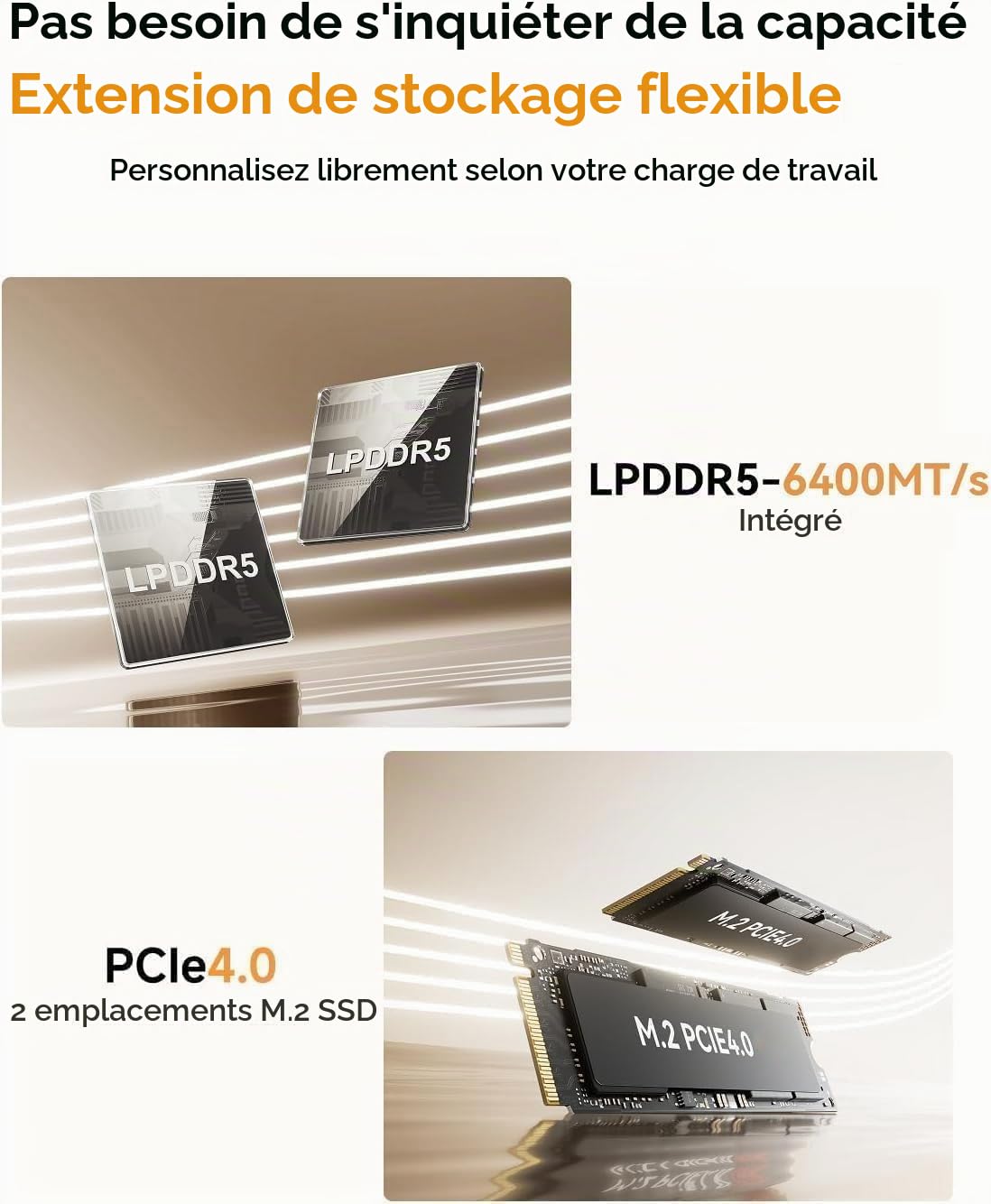 MINIS FORUM UM690L Mini PC Portable, AMD Ryzen 9 6900HX (8 cœurs/16 Threads, jusqu'à 4,9 GHz), 16 Go LPDDR5 et SSD PCIe 4.0 de 512 Go, DP/HDMI 2.1/USB4, 4 x USB A, Wi-FI 6E/BT 5.2