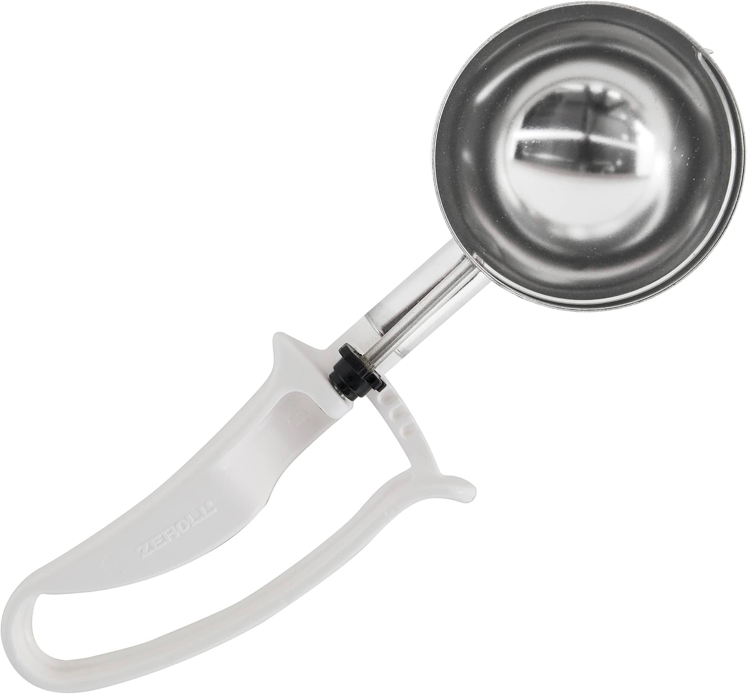 Universal Standard Length EZ Disher Food Portion Control Scoop Designed for Right or Left Hand Use Dishwasher Safe NSF Approved, 3-Inch, White